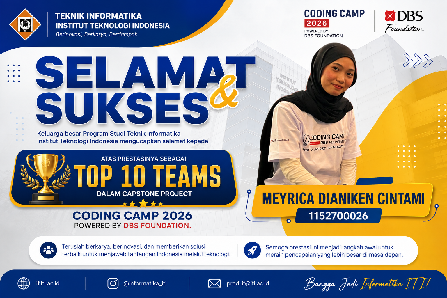 Mahasiswa IF ITI Raih Top 10 Teams Capstone Project Coding Camp 2026