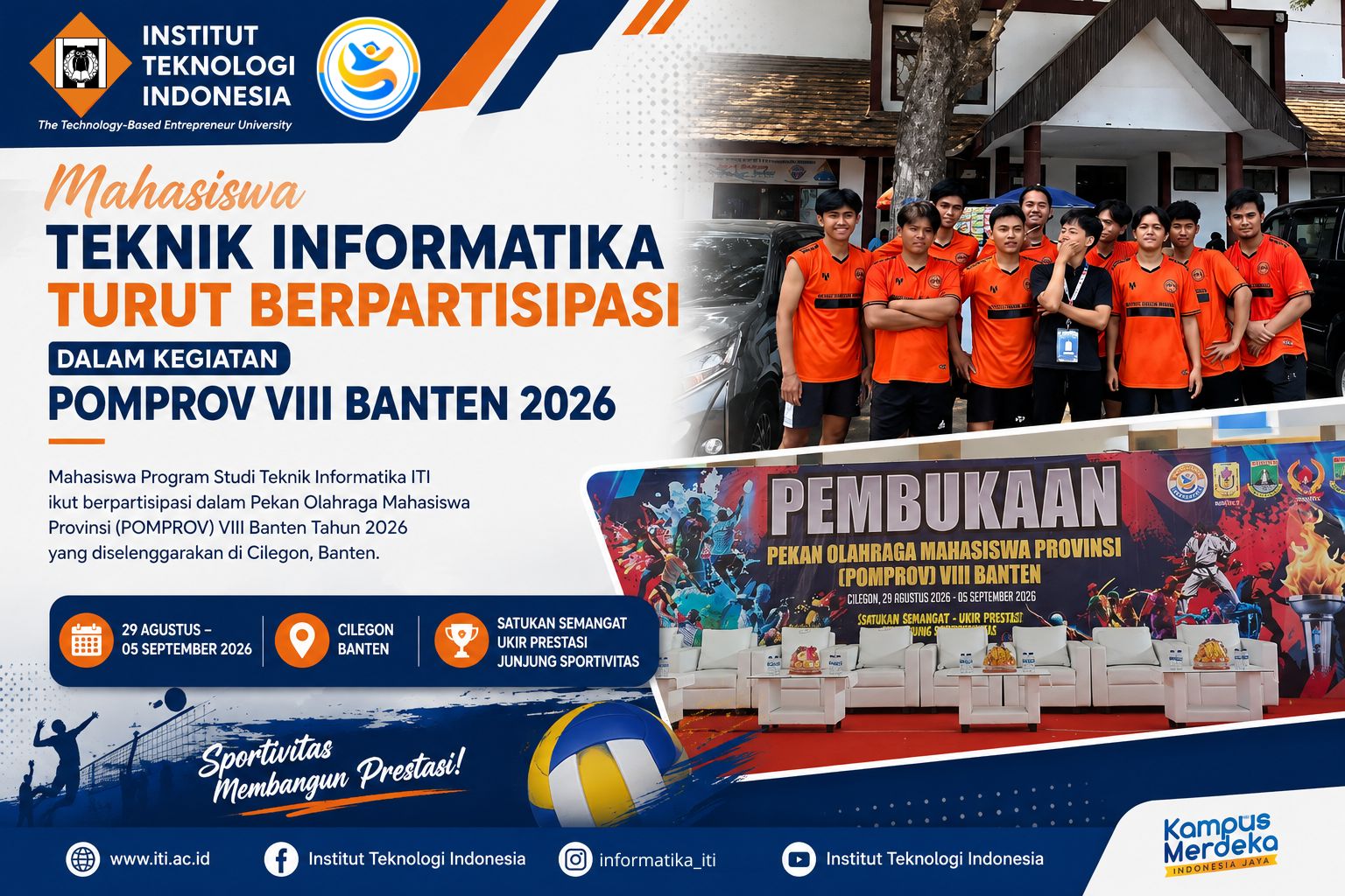 Mahasiswa Teknik Informatika ITI Ikut POMPROV VIII Banten 2026